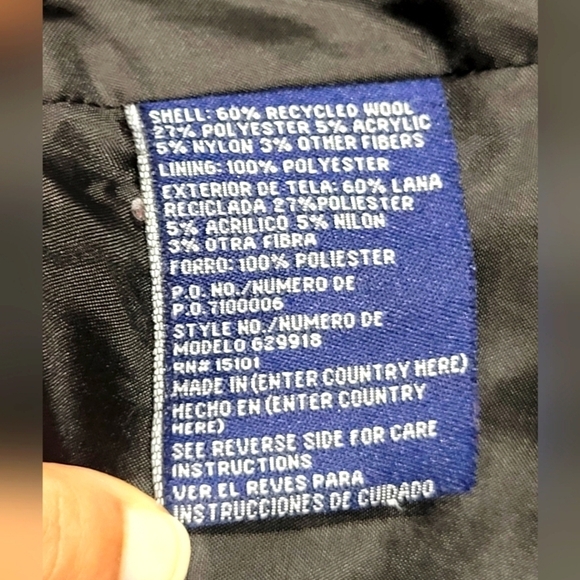 XL Gray Wool Blend Pea Coat- Enlightened Outerwear, EUC - Picture 7 of 8